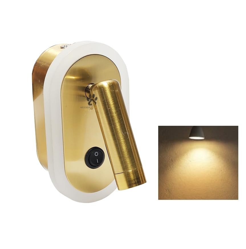 Rose Gold Acrylic Back Bedside Light Bedroom Wall Light Mounted LED Spotlight Reading Light