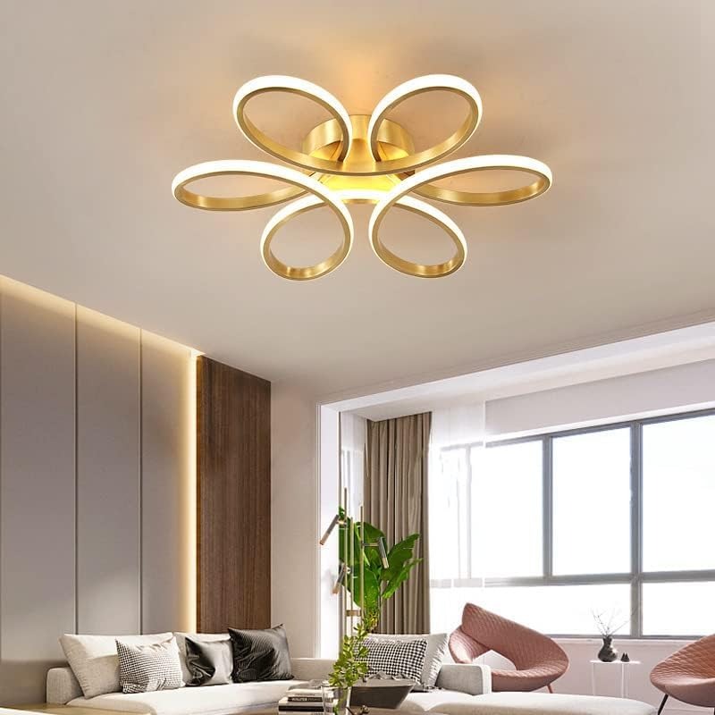 Gold Brass Plated Modern LED Chandelier Lamp