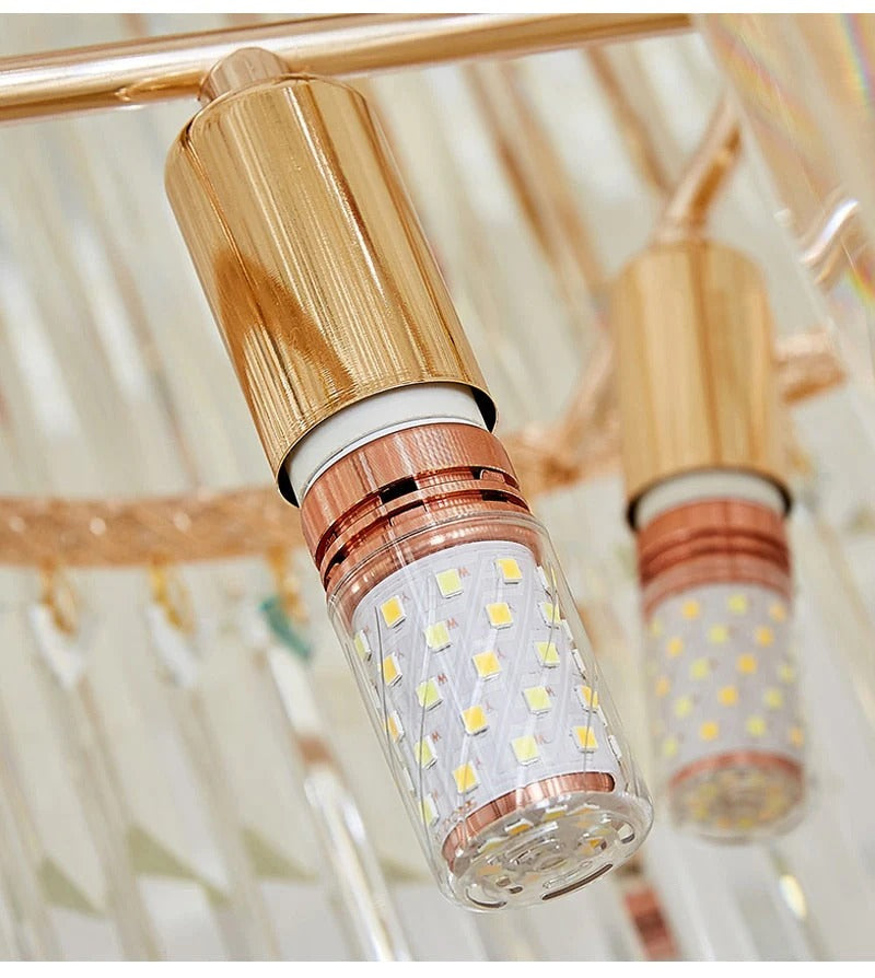 1800MMX600MM K9 CRYSTAL LED DOUBLE HEIGHT STAIR CHANDELIER - WARM WHITE