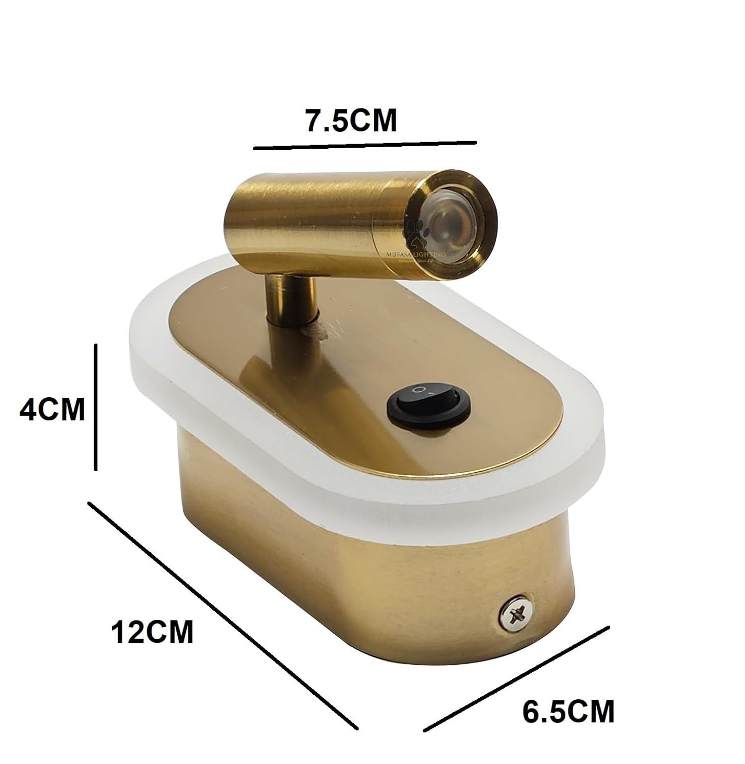 Rose Gold Acrylic Back Bedside Light Bedroom Wall Light Mounted LED Spotlight Reading Light
