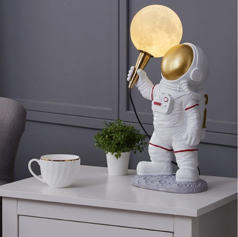 Kids' Room Resin Lunar Astronaut Bedside Table Lamp