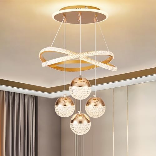 Modern LED Chandeliers, Dimmable 3-Color