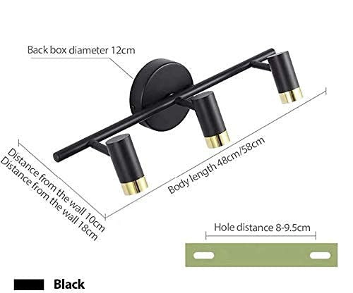 Led Bathroom Vanity Picture Mirror 3 Light Black Gold Wall Lamp