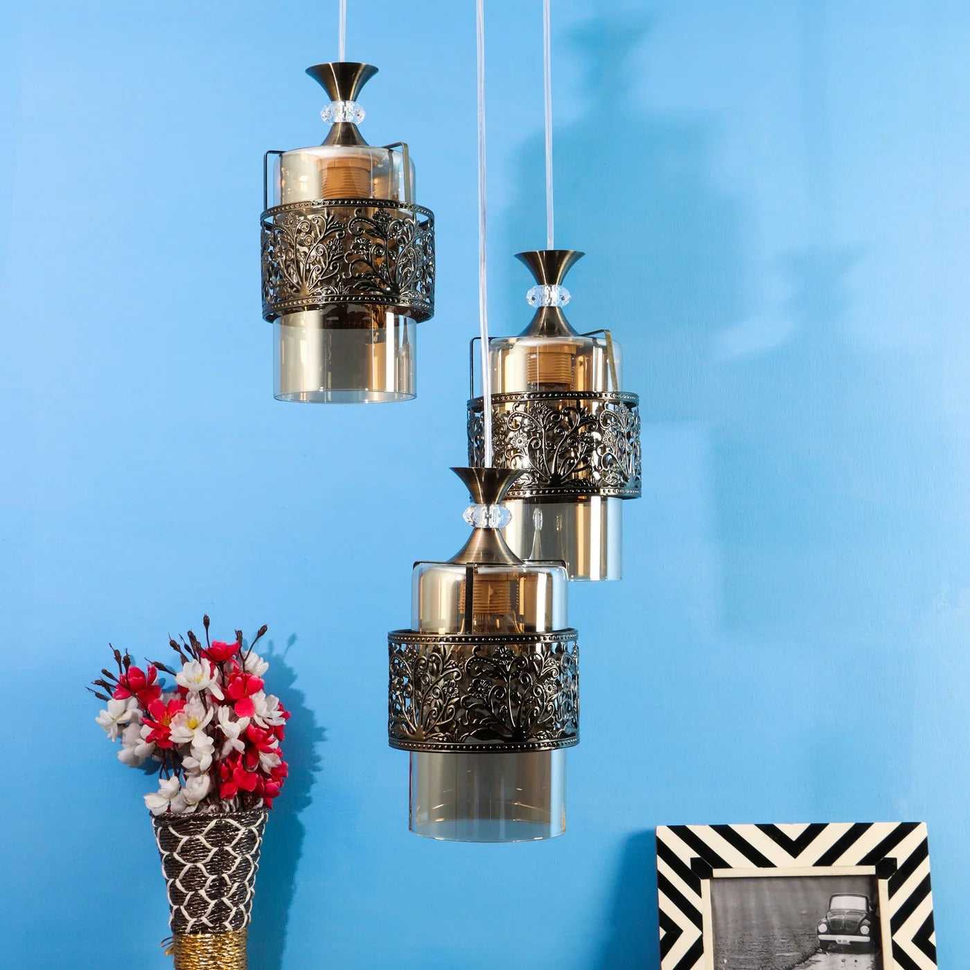Antique Brass Metal Hanging Light