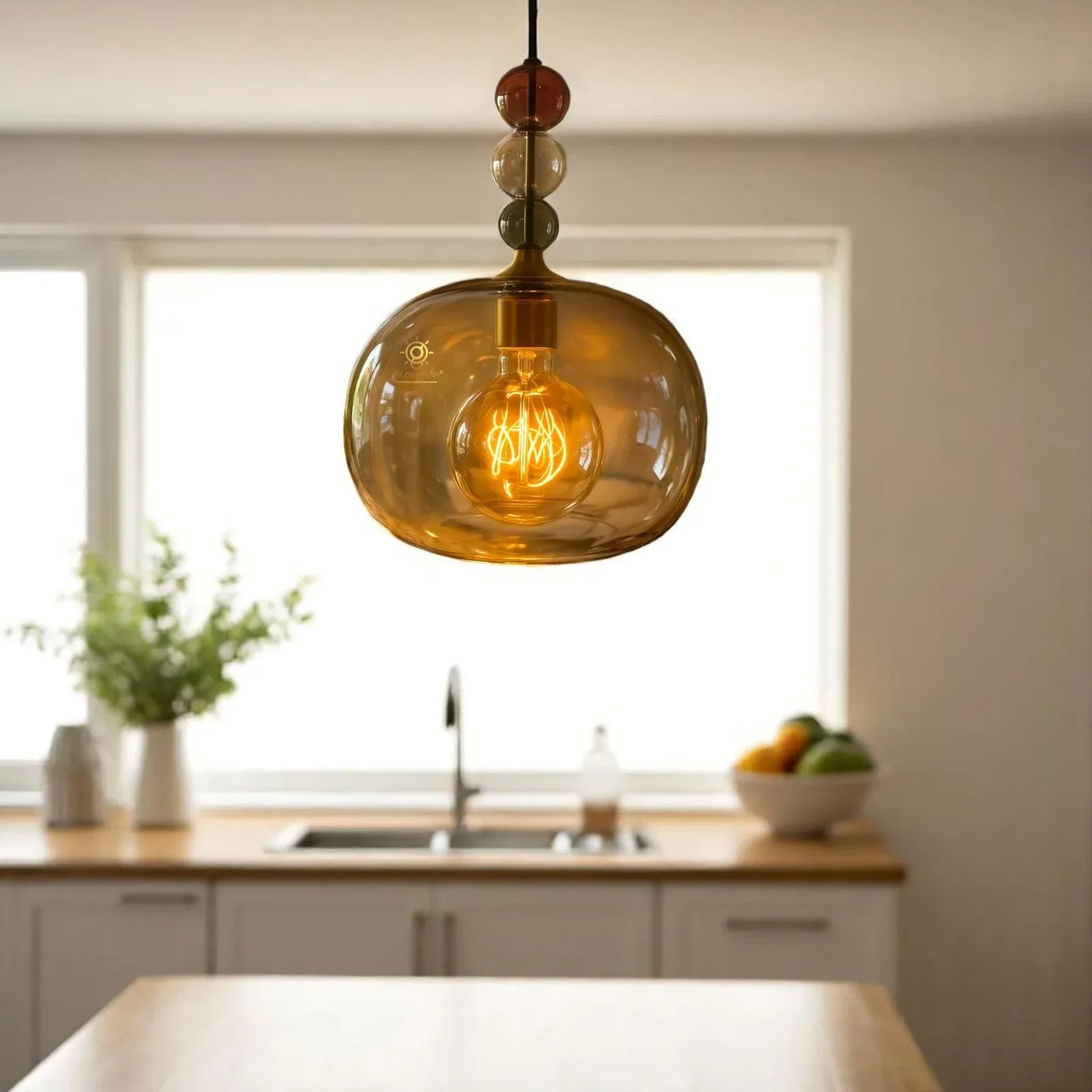 Stylish Smoky Glass Colorful Balls Pendant/Hanging Light