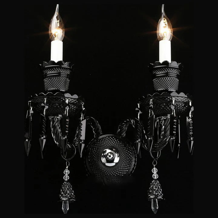 Italian Black Glass Wall Light Electroplated