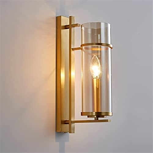 Modern Wall Mount Sconce Fixture Brass Glass Wall Lamp