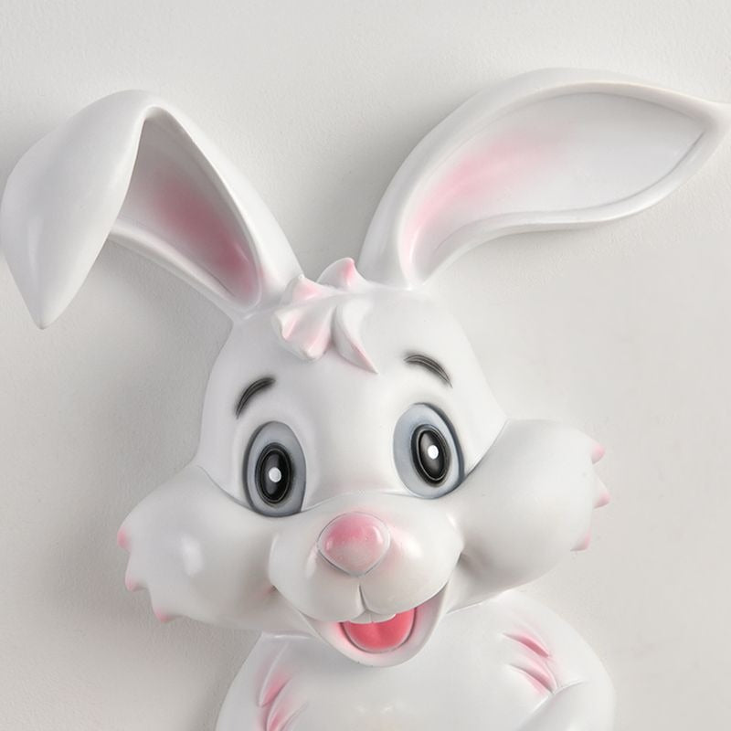 Kids Resin Wall Sconce, 220V-240V, Lovely Rabbit, Hardwired