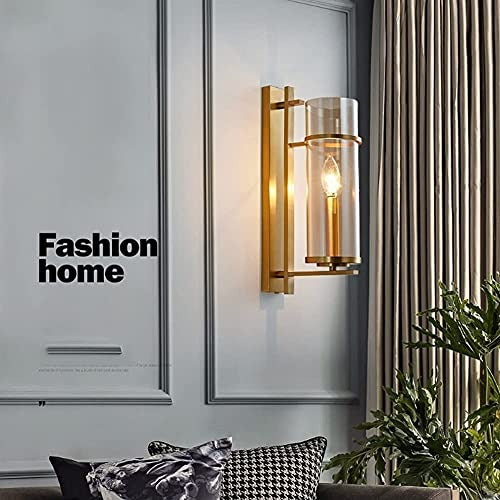 Modern Wall Mount Sconce Fixture Brass Glass Wall Lamp