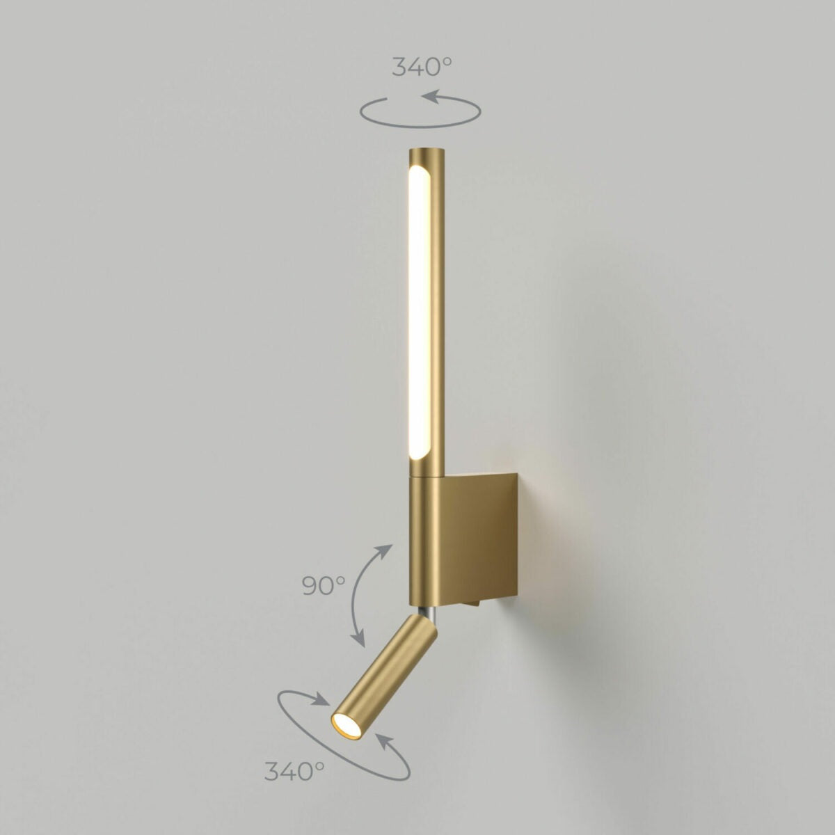 New Modern Minimalist Gold Finish LED Wall lamp With Spot light