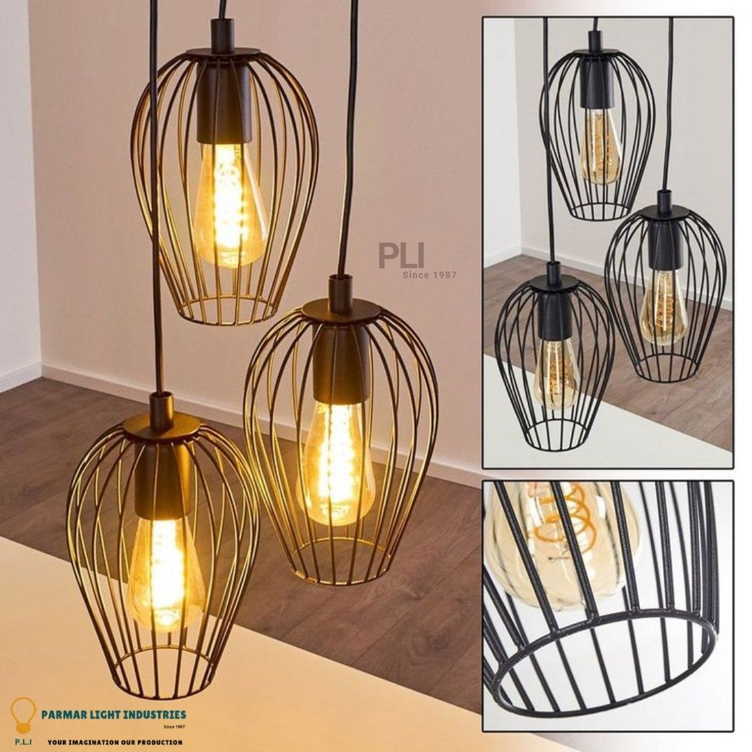 Iron Hanging Cage Light