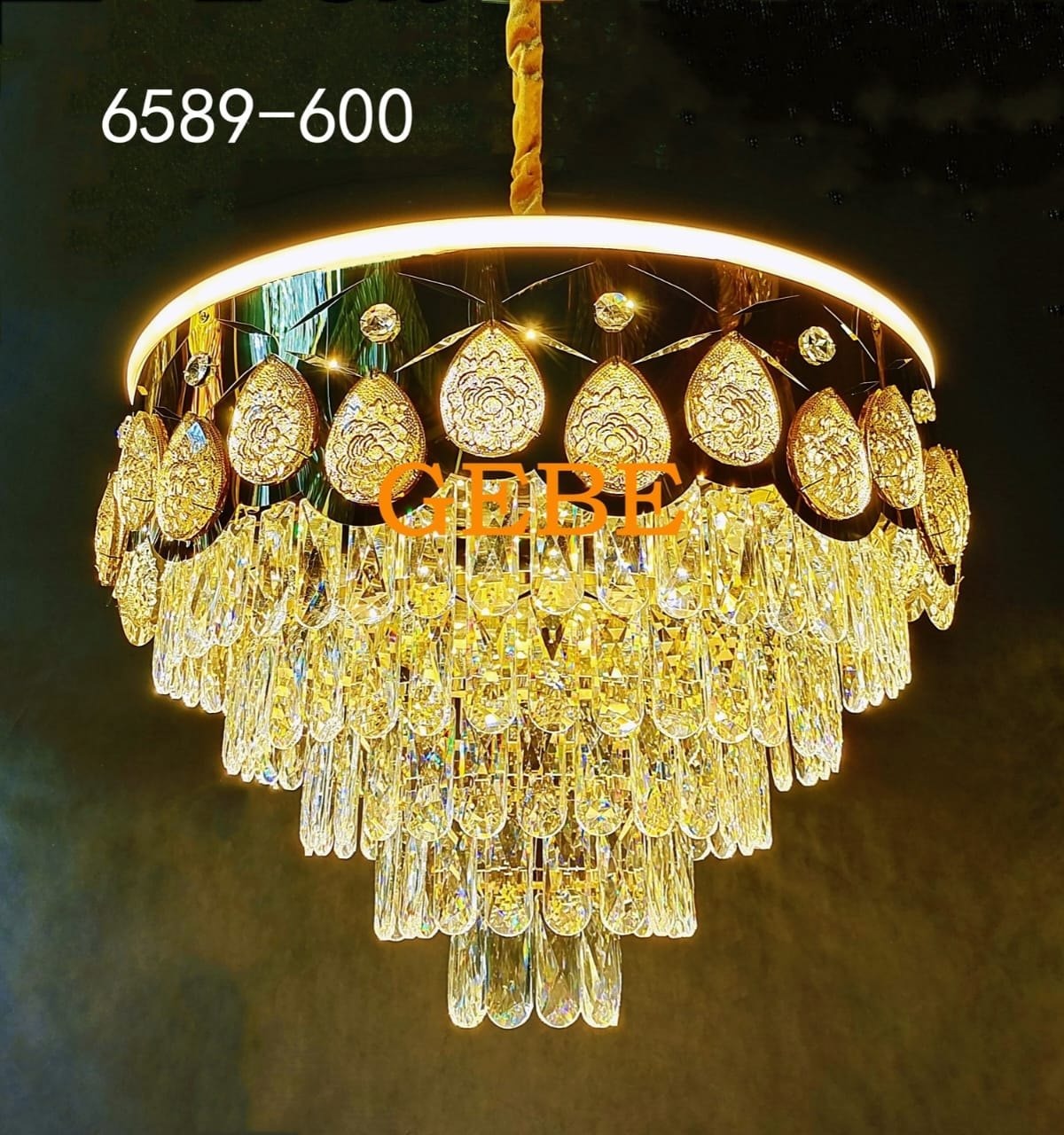 Crystal Sunburst Hanging Chandelier, Glossy Look ₹ 15,750/PieceGet Latest Price