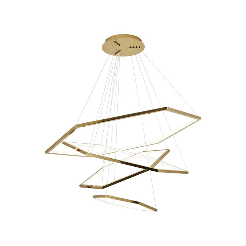 Hexagon LED Suspension Lamp Minimalist Gold Chandelier
