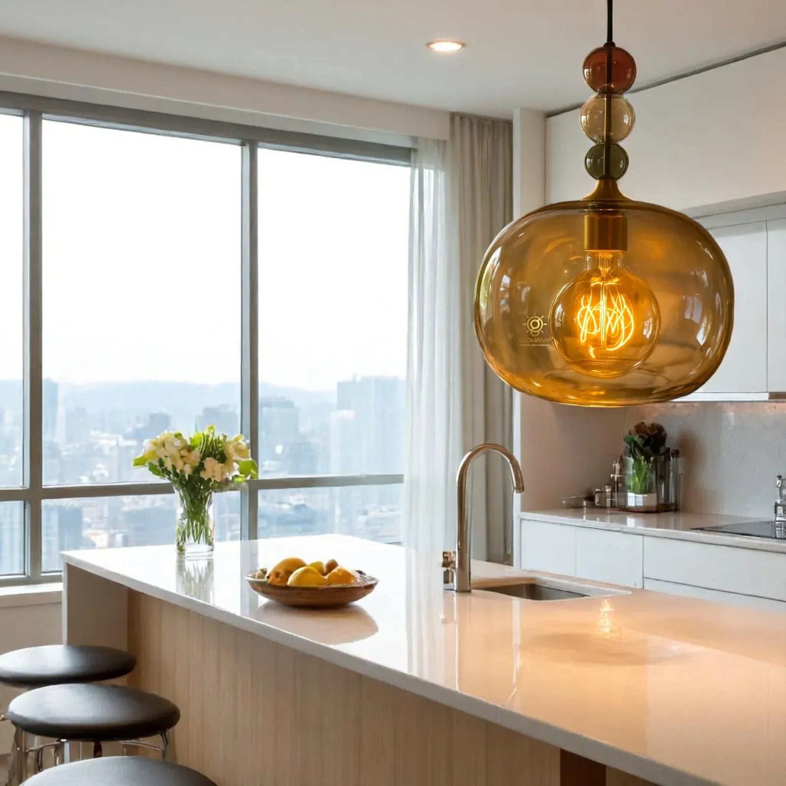 Stylish Smoky Glass Colorful Balls Pendant/Hanging Light