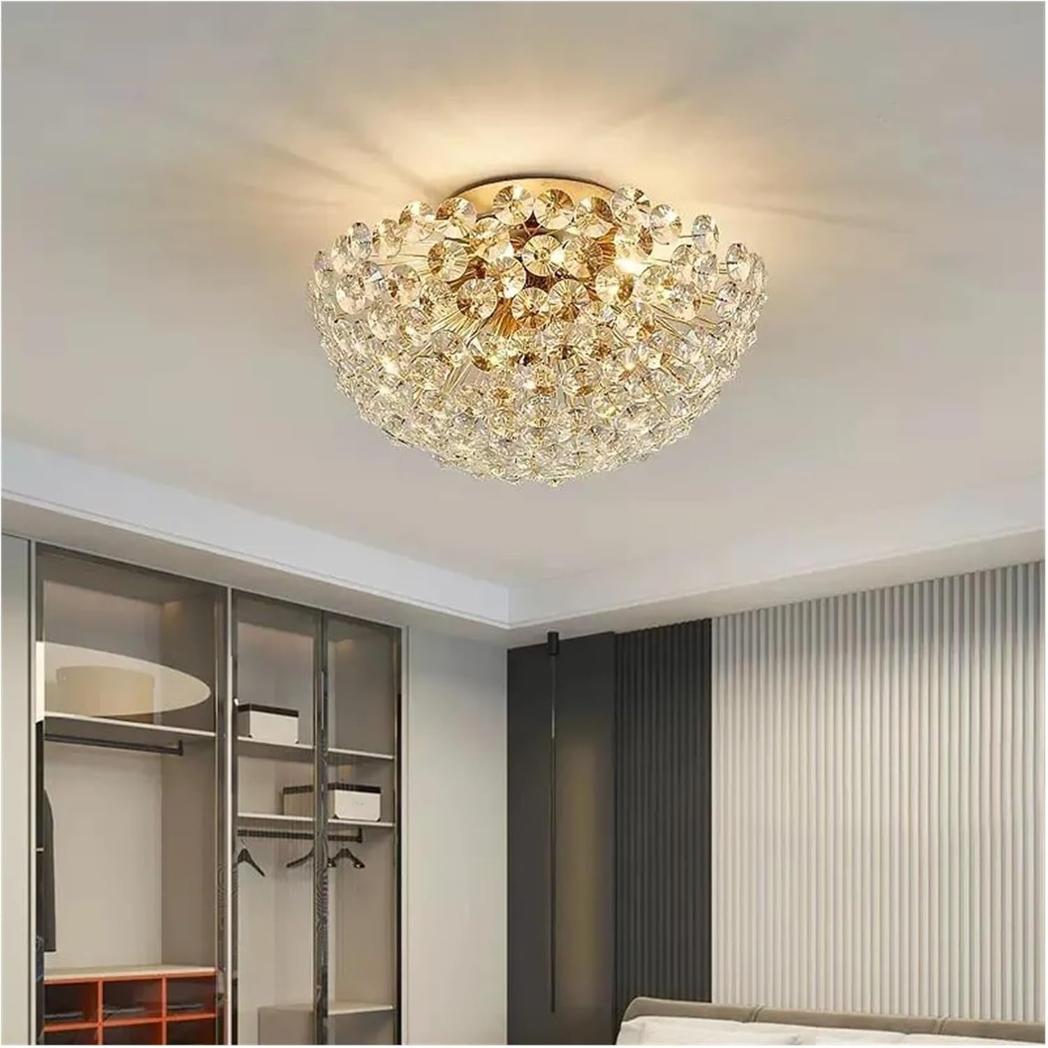 Modern Crystal Ceiling Light Fixture Suitable Compatible