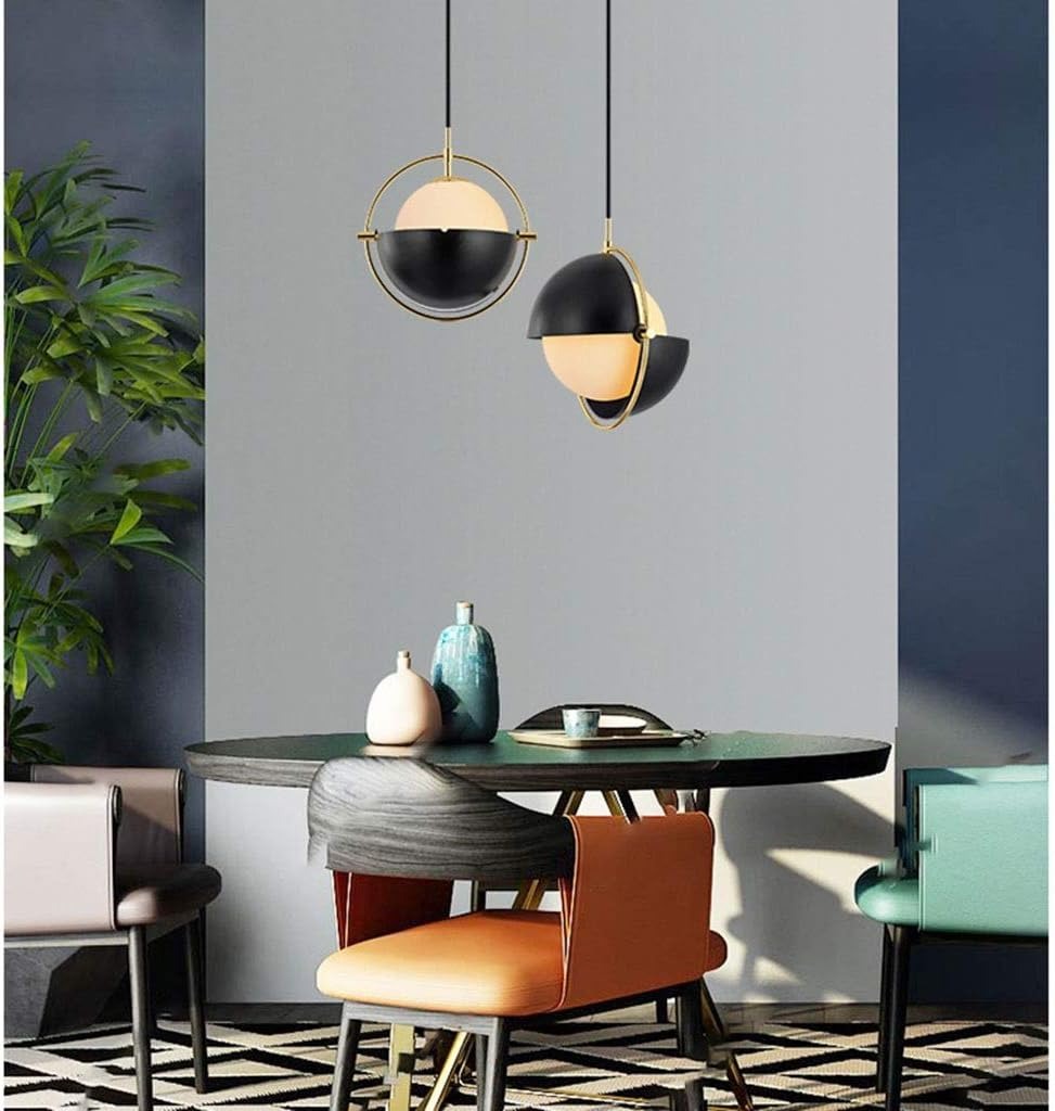 Pendant Light Glass Lampshade Metal Hanging Light