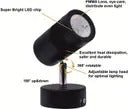 9 Watt Warm White\Black Adjustable  LED Spot Wall Track Light