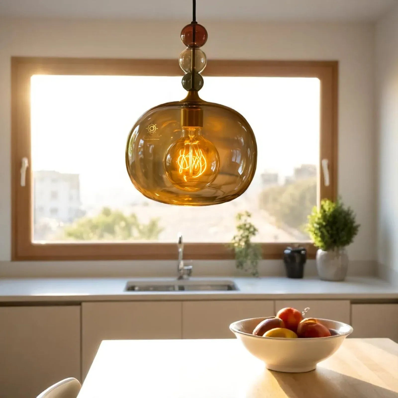 Stylish Smoky Glass Colorful Balls Pendant/Hanging Light
