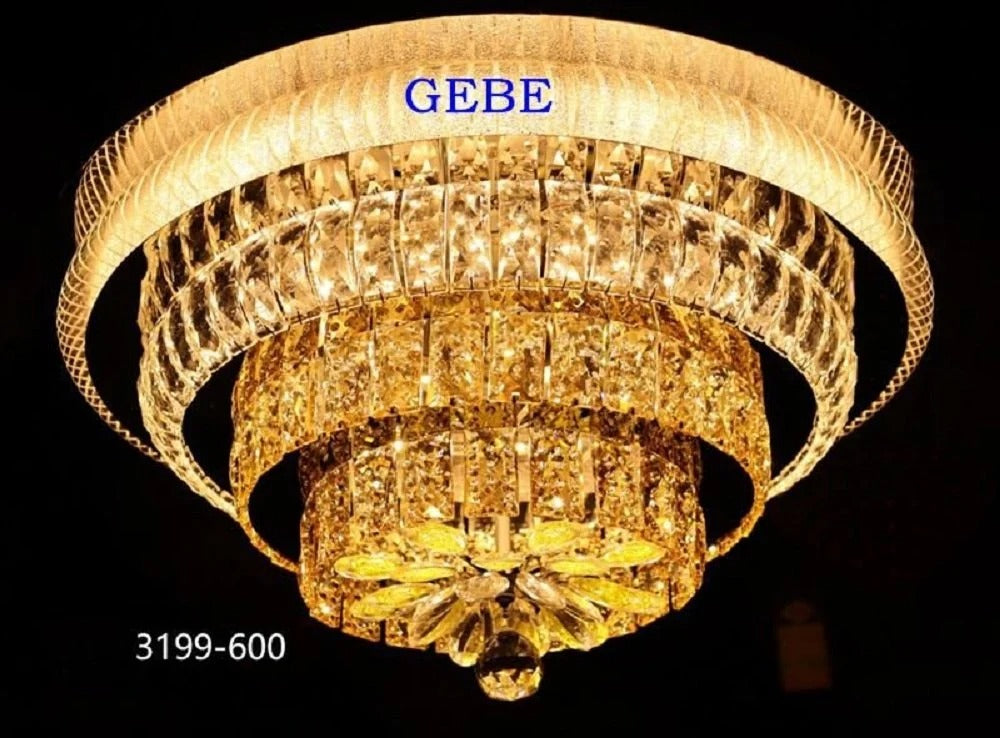 Decorative Golden Crystal Chandelier, Ceiling