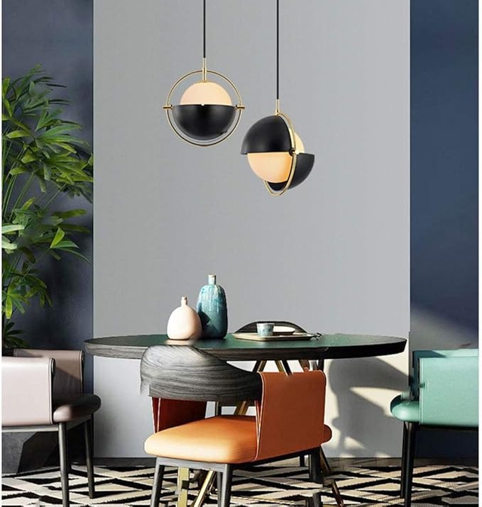 Pendant Light Glass Lampshade Metal Hanging Light