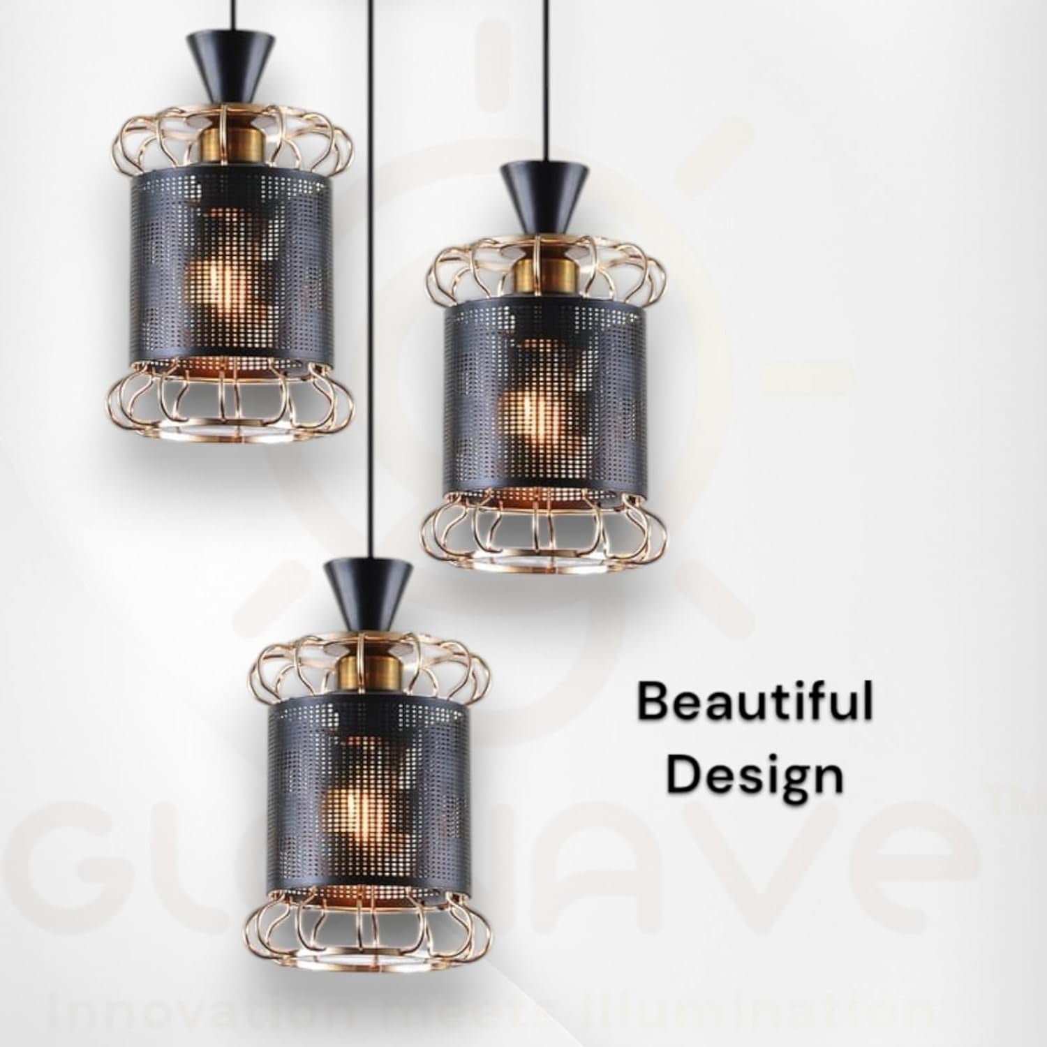 Modern Golden Black  Pendant Hanging Light Ceiling Lamp