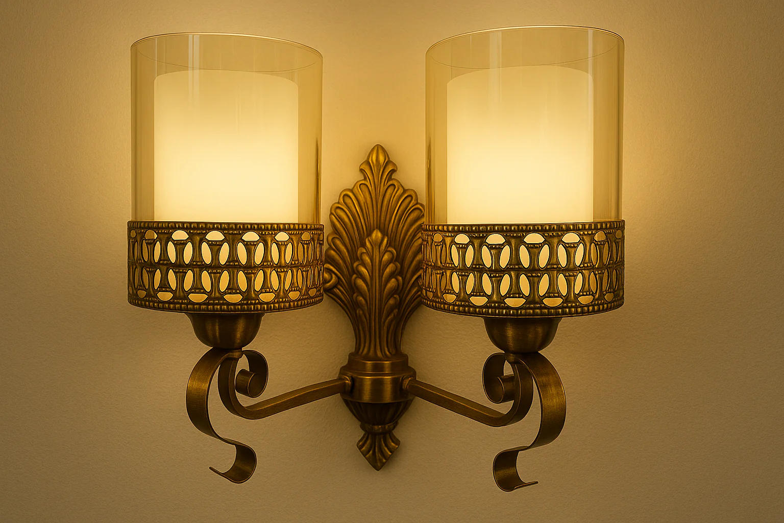 Vintage Brass Wall Sconce Light
