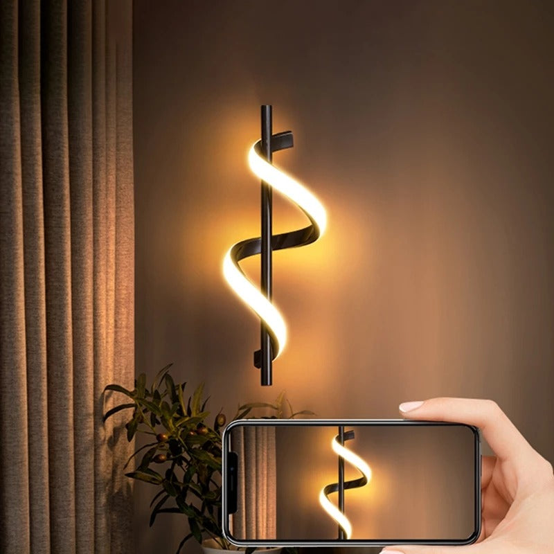 New Modern Minimalist Gold/Black spiral LED Wall lamp