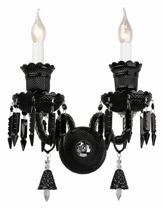 Italian Black Glass Wall Light Electroplated