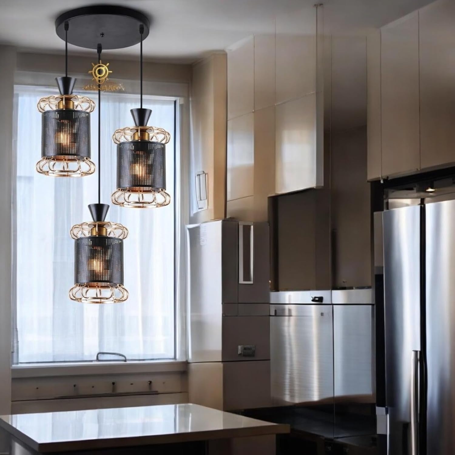 Modern Golden Black  Pendant Hanging Light Ceiling Lamp