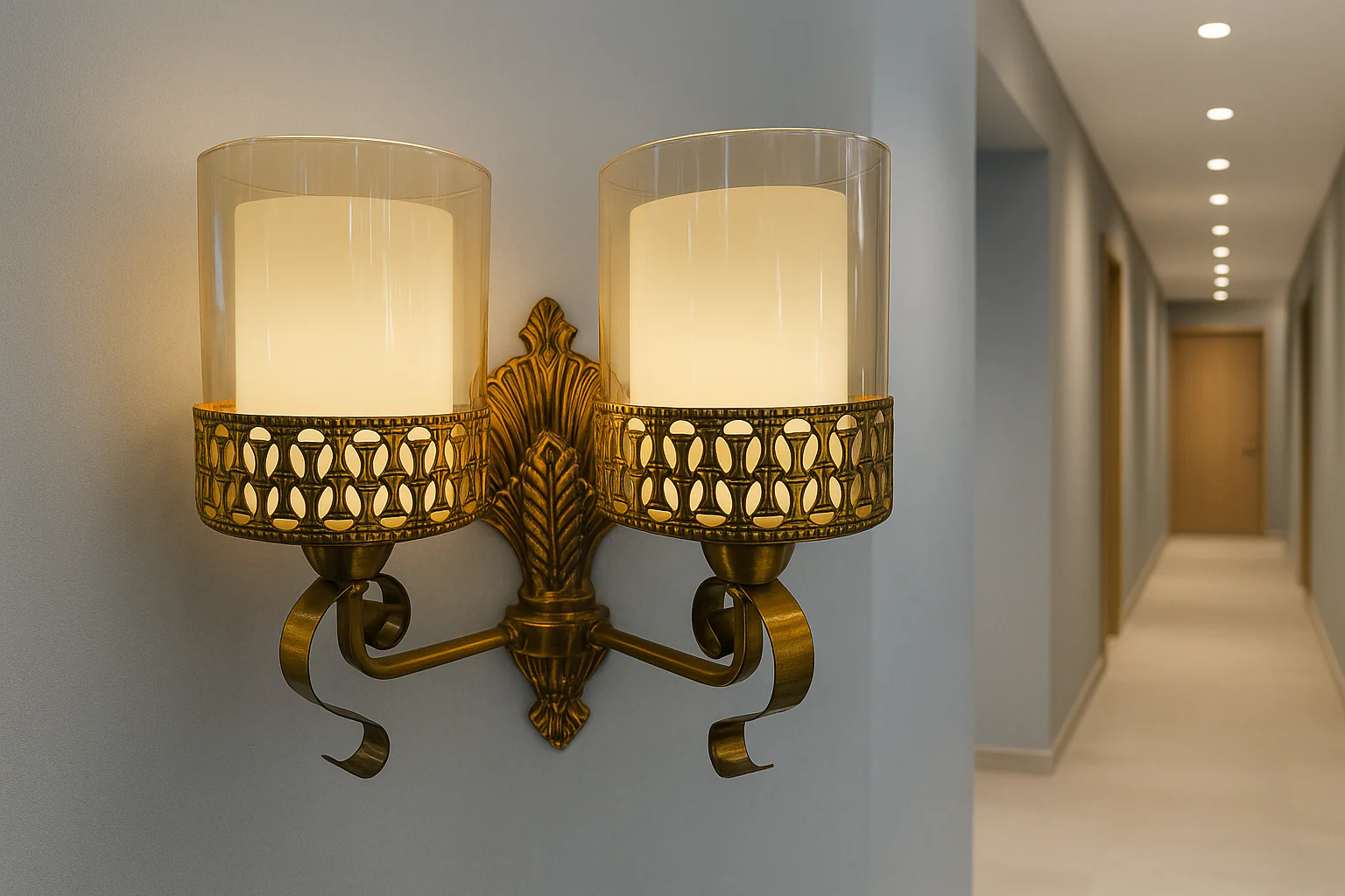 Vintage Brass Wall Sconce Light