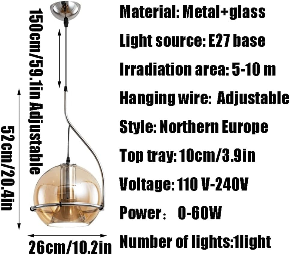 Metal Glass Hanging Lamp