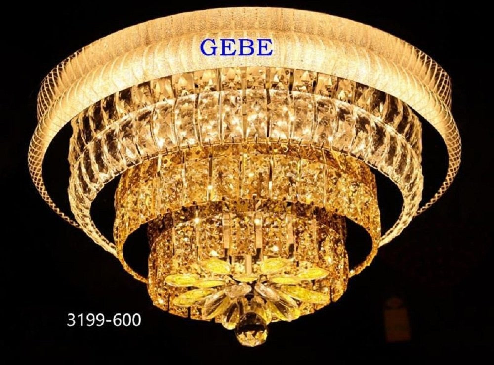 Decorative Golden Crystal Chandelier, Ceiling