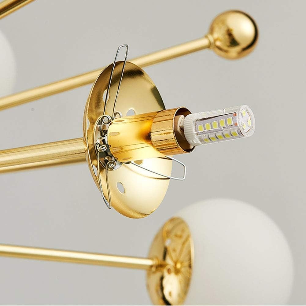 Modern  Chandeliers Lighting,G4 Round Lights with Glass Globe Shade Adjustable Orb Ceiling Lights