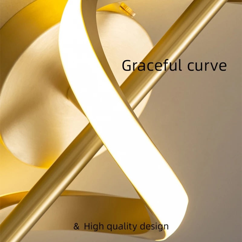 New Modern Minimalist Gold/Black spiral LED Wall lamp