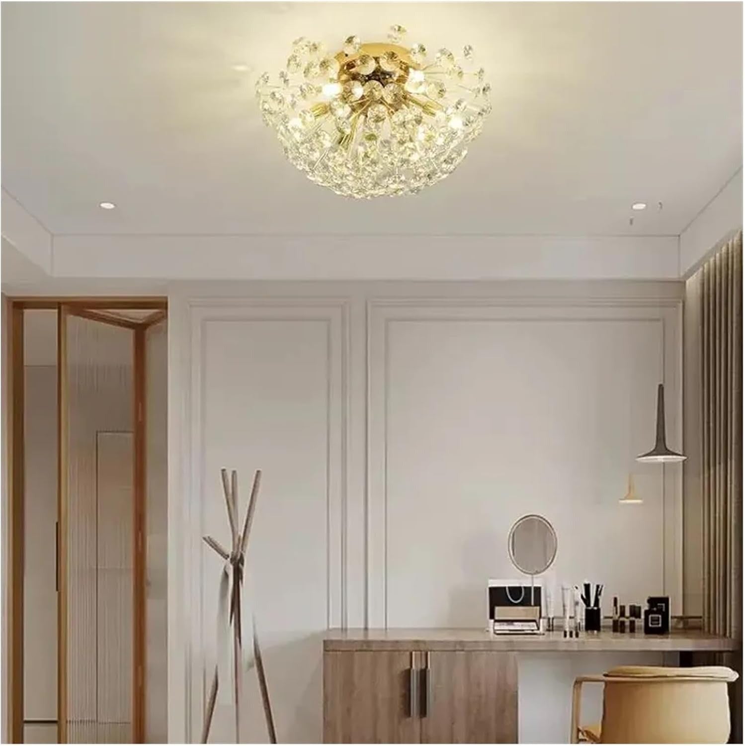 Modern Crystal Ceiling Light Fixture Suitable Compatible