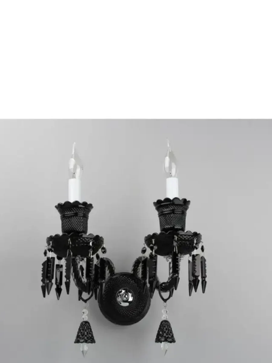 Italian Black Glass Wall Light Electroplated